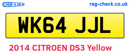 WK64JJL are the vehicle registration plates.