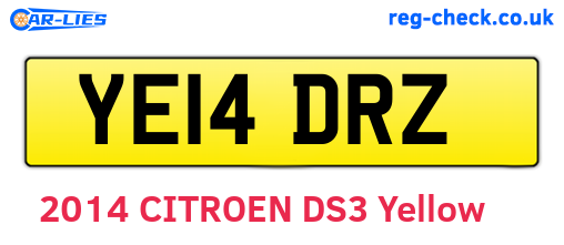 YE14DRZ are the vehicle registration plates.