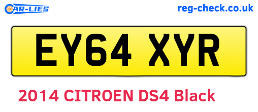 EY64XYR are the vehicle registration plates.