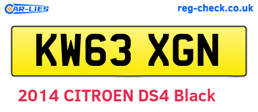 KW63XGN are the vehicle registration plates.