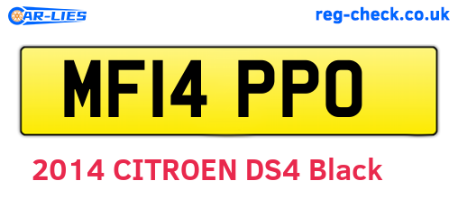 MF14PPO are the vehicle registration plates.