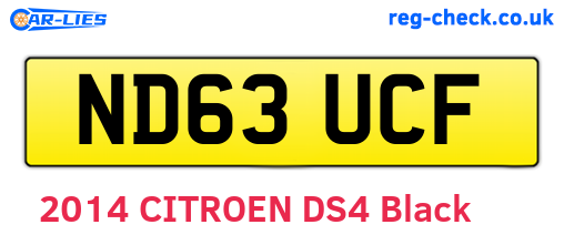 ND63UCF are the vehicle registration plates.