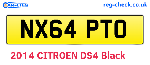 NX64PTO are the vehicle registration plates.