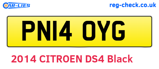 PN14OYG are the vehicle registration plates.