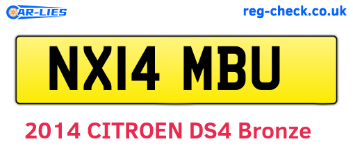 NX14MBU are the vehicle registration plates.