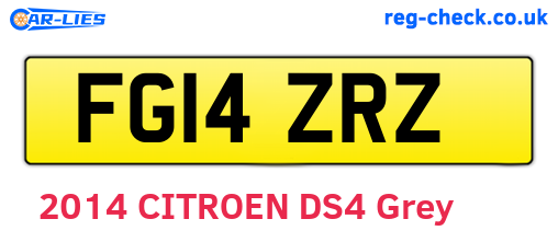FG14ZRZ are the vehicle registration plates.