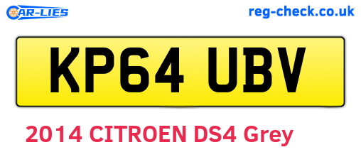 KP64UBV are the vehicle registration plates.
