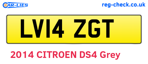 LV14ZGT are the vehicle registration plates.