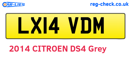 LX14VDM are the vehicle registration plates.