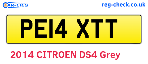 PE14XTT are the vehicle registration plates.