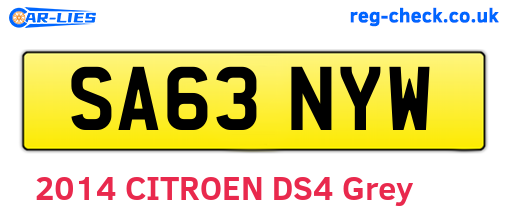 SA63NYW are the vehicle registration plates.