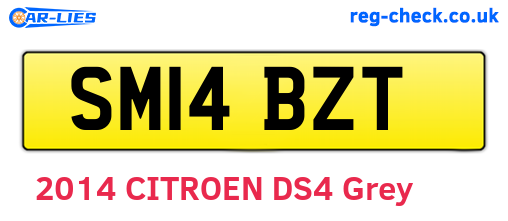 SM14BZT are the vehicle registration plates.