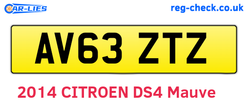 AV63ZTZ are the vehicle registration plates.
