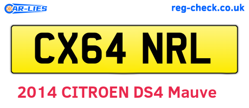 CX64NRL are the vehicle registration plates.