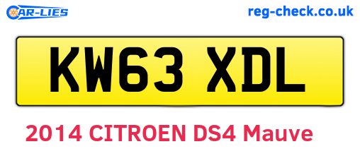 KW63XDL are the vehicle registration plates.