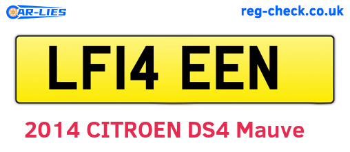LF14EEN are the vehicle registration plates.