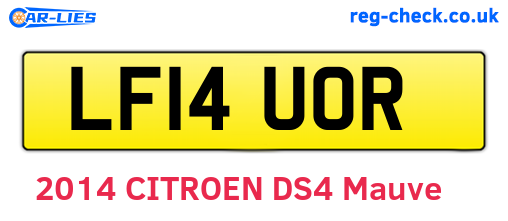 LF14UOR are the vehicle registration plates.
