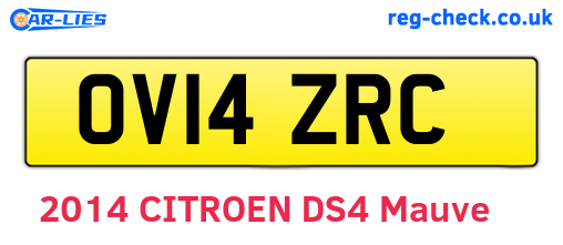 OV14ZRC are the vehicle registration plates.