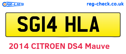 SG14HLA are the vehicle registration plates.