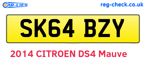 SK64BZY are the vehicle registration plates.