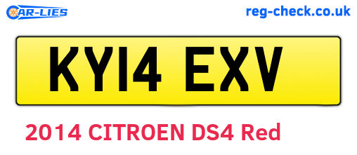 KY14EXV are the vehicle registration plates.