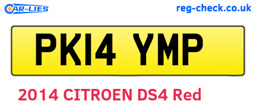 PK14YMP are the vehicle registration plates.