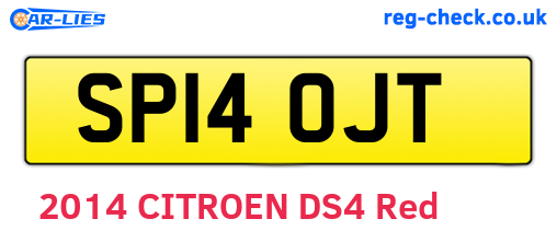 SP14OJT are the vehicle registration plates.