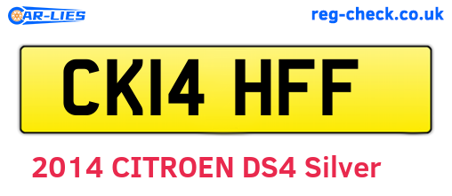 CK14HFF are the vehicle registration plates.