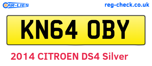 KN64OBY are the vehicle registration plates.