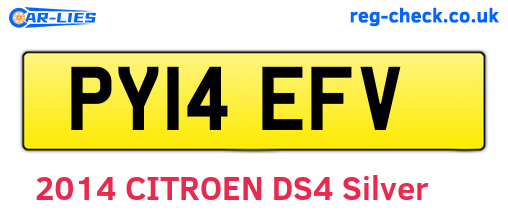 PY14EFV are the vehicle registration plates.
