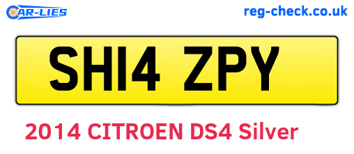 SH14ZPY are the vehicle registration plates.