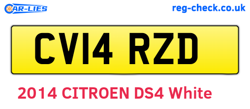 CV14RZD are the vehicle registration plates.
