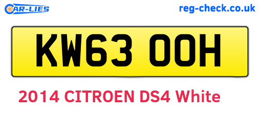 KW63OOH are the vehicle registration plates.