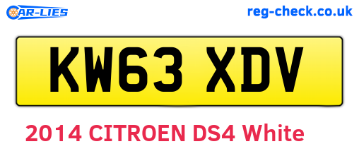 KW63XDV are the vehicle registration plates.
