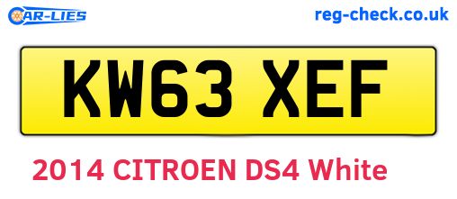 KW63XEF are the vehicle registration plates.