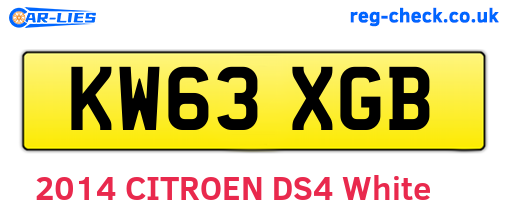 KW63XGB are the vehicle registration plates.