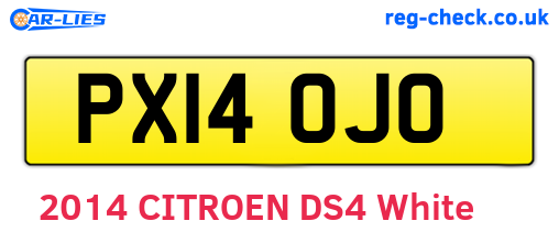 PX14OJO are the vehicle registration plates.