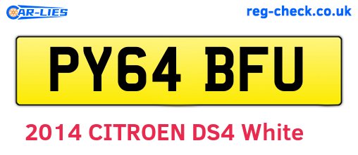 PY64BFU are the vehicle registration plates.