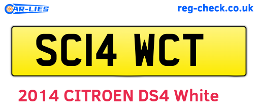SC14WCT are the vehicle registration plates.