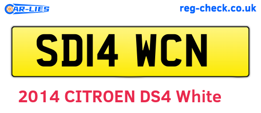 SD14WCN are the vehicle registration plates.