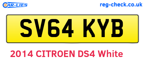 SV64KYB are the vehicle registration plates.