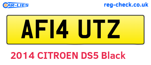 AF14UTZ are the vehicle registration plates.