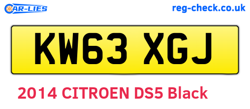 KW63XGJ are the vehicle registration plates.