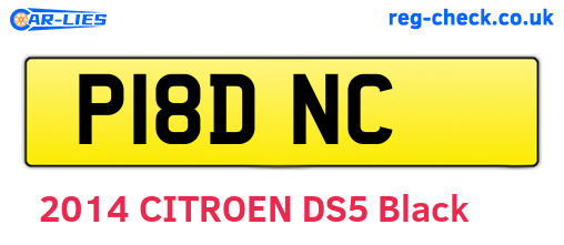 P18DNC are the vehicle registration plates.