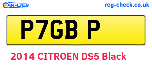 P7GBP are the vehicle registration plates.