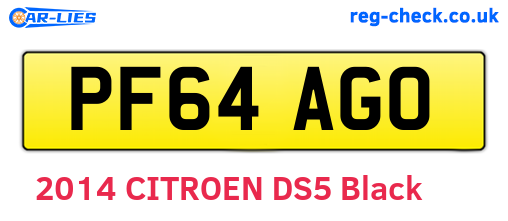 PF64AGO are the vehicle registration plates.