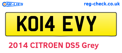 KO14EVY are the vehicle registration plates.