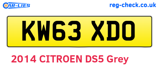 KW63XDO are the vehicle registration plates.
