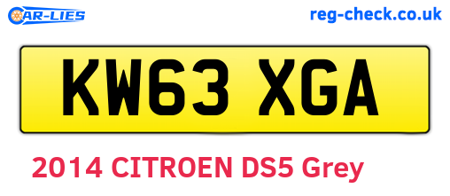 KW63XGA are the vehicle registration plates.