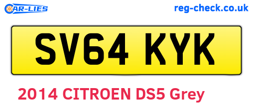 SV64KYK are the vehicle registration plates.